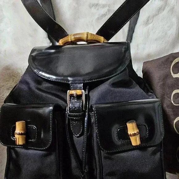 Gucci Bamboo Drawstring  Nylon Backpack - Picture 11 of 16